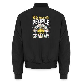 My Favorite People Call Me Grandma Nana Mimi Gigi  - Unisex Bomberjacke - Schwarz - Hinten - AI Model Male 185 light (185cm)