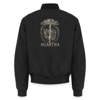 Agartha Verborgene Stadt - Unisex Bomberjacke - Schwarz - Hinten - AI Model Male 185 light (185cm)