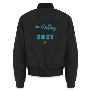 Papa im Anflug 2027 Baby unterwegs - Unisex Bomberjacke - Schwarz - Hinten - AI Model Male 185 light (185cm)