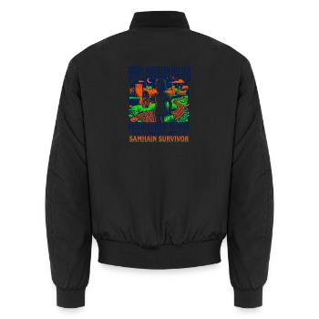 Derry Northern Ireland Registered Nurse Samhain - Unisex Bomberjacke - Schwarz - Hinten - AI Model Male 185 light (185cm)