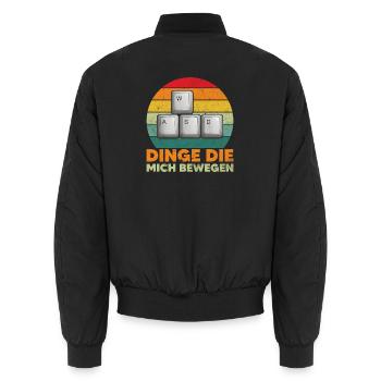 WASD Gamer Gaming PC Tastatur Lustiger Spruch - Unisex Bomberjacke - Schwarz - Hinten - AI Model Male 185 light (185cm)