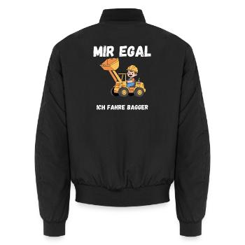 Bauarbeiter Bagger Spruch Shirt - Unisex Bomberjacke - Schwarz - Hinten - AI Model Male 185 light (185cm)