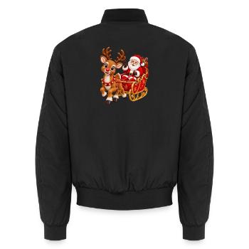 Weihnachtsmann - Unisex Bomberjacke - Schwarz - Hinten - AI Model Male 185 light (185cm)