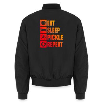Pickleball players Motiv rund um Pickleballspieler - Unisex Bomberjacke - Schwarz - Hinten - AI Model Male 185 light (185cm)