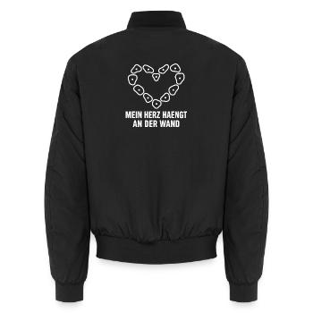 Mein Herz Hängt An Der Wand Klettern Bouldern - Unisex Bomberjacke - Schwarz - Hinten - AI Model Male 185 light (185cm)