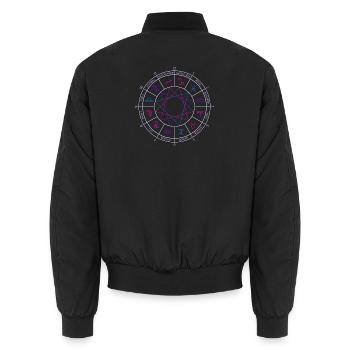 Rad der 12 Tierkreiszeichen mit Namen und Monaten - Unisex Bomberjacke - Schwarz - Hinten - AI Model Male 185 light (185cm)