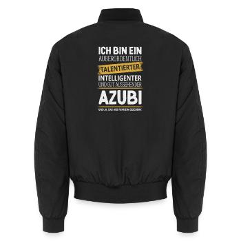 Azubi Lehrling Ausbildung Lehre Auszubildender - Unisex Bomberjacke - Schwarz - Hinten - AI Model Male 185 light (185cm)
