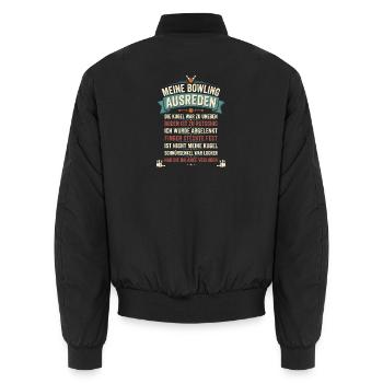 Bowling Ausreden Lustige Sprüche Für Bowler - Unisex Bomberjacke - Schwarz - Hinten - AI Model Male 185 light (185cm)