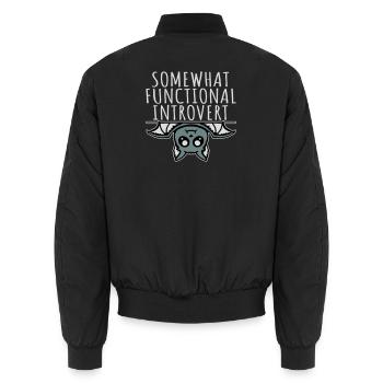 Somewhat Functional Introvert Süße Fledermaus - Unisex Bomberjacke - Schwarz - Hinten - AI Model Male 185 light (185cm)