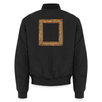 Goldener Bilderrahmen - Unisex Bomberjacke - Schwarz - Hinten - AI Model Male 185 light (185cm)