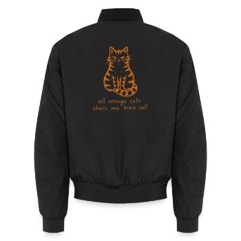 Orange Katze All Orange Cats Share One Brain Cell - Unisex Bomberjacke - Schwarz - Hinten - AI Model Male 185 light (185cm)