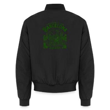 The Welcome To Barcelona Spain Catalan Cityscape - Unisex Bomberjacke - Schwarz - Hinten - AI Model Male 185 light (185cm)