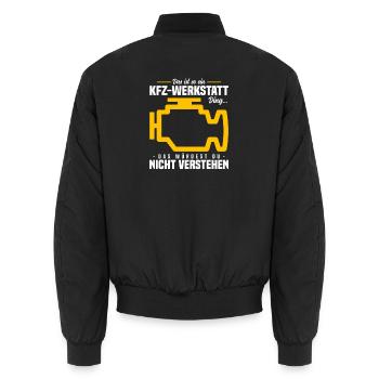 Das ist so ein Kfz-Werkstatt Ding... - Unisex Bomberjacke - Schwarz - Hinten - AI Model Male 185 light (185cm)