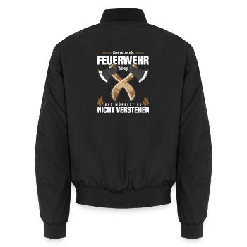 Das ist so ein Feuerwehr Ding... - Unisex Bomberjacke - Schwarz - Hinten - AI Model Male 185 light (185cm)