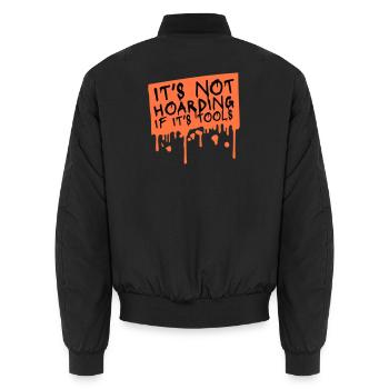 Not Hoarding If It's Tools Werkzeug Spruch Logo - Unisex Bomberjacke - Schwarz - Hinten - AI Model Male 185 light (185cm)