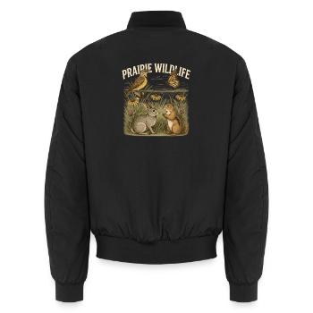 Prairie Wildlife Native Prairie - Unisex Bomberjacke - Schwarz - Hinten - AI Model Male 185 light (185cm)