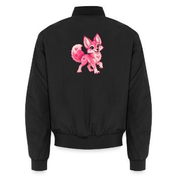 Kawaii Pink Coyote - Unisex Bomberjacke - Schwarz - Hinten - AI Model Male 185 light (185cm)