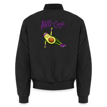 AVO-Cardio Avocado Workout - Unisex Bomberjacke - Schwarz - Hinten - AI Model Male 185 light (185cm)