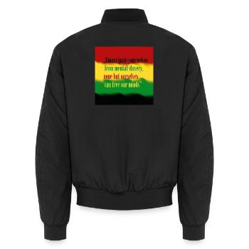 Liebe und Frieden - Unisex Bomberjacke - Schwarz - Hinten - AI Model Male 185 light (185cm)