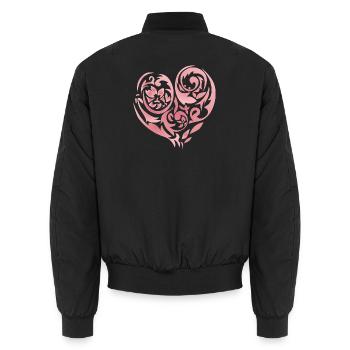  Blütenherz  - Unisex Bomberjacke - Schwarz - Hinten - AI Model Male 185 light (185cm)