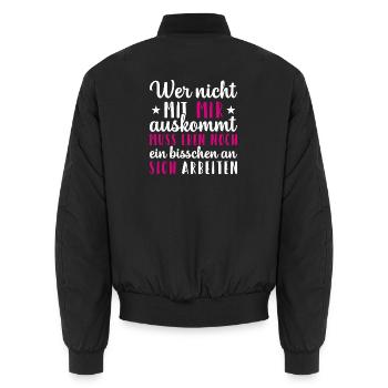 Arbeit Kollegen Büro Sarkasmus Lustiger Spruch - Unisex Bomberjacke - Schwarz - Hinten - AI Model Male 185 light (185cm)