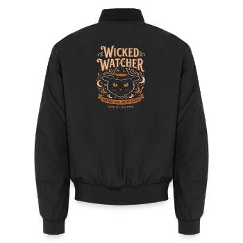 Wicked Watcher Vintage Halloween Katze - Unisex Bomberjacke - Schwarz - Hinten - AI Model Male 185 light (185cm)