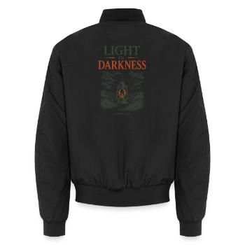 Licht in der Dunkelheit - Unisex Bomberjacke - Schwarz - Hinten - AI Model Male 185 light (185cm)
