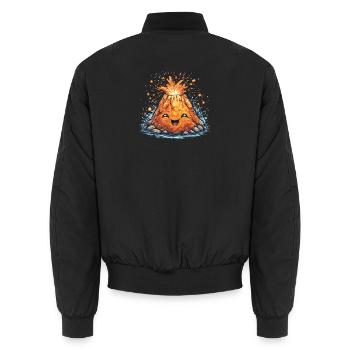 Lustiger Lava-Vulkan Anime-Stil - Unisex Bomberjacke - Schwarz - Hinten - AI Model Male 185 light (185cm)
