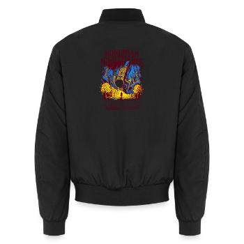 Prague Bohemian Nightmares Surreal Autumn - Unisex Bomberjacke - Schwarz - Hinten - AI Model Male 185 light (185cm)