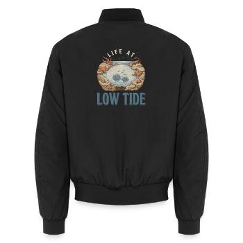 Life At Low Tide Tide Pool - Unisex Bomberjacke - Schwarz - Hinten - AI Model Male 185 light (185cm)