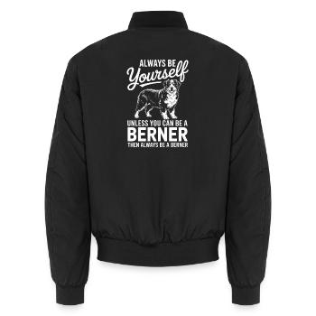 Berner Sennenhund Witz Berner Sennenhund Geschenk  - Unisex Bomberjacke - Schwarz - Hinten - AI Model Male 185 light (185cm)