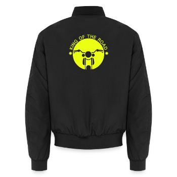 King of the Road - Motorrad, Bike - Unisex Bomberjacke - Schwarz - Hinten - AI Model Male 185 light (185cm)