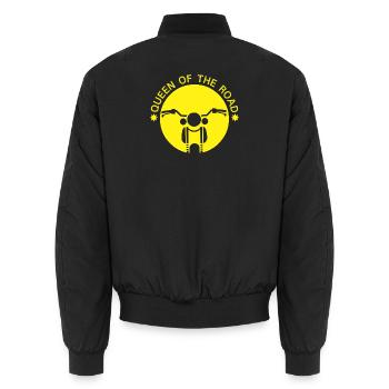 Königin der Straße Motorrad-Design - Unisex Bomberjacke - Schwarz - Hinten - AI Model Male 185 light (185cm)