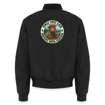 Wald statt Server - Unisex Bomberjacke - Schwarz - Hinten - AI Model Male 185 light (185cm)