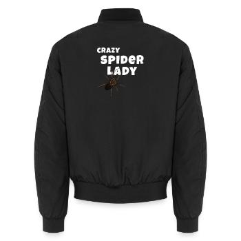 Crazy Spider Lady - Spinnen Liebhaberin - Unisex Bomberjacke - Schwarz - Hinten - AI Model Male 185 light (185cm)