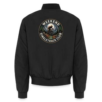 MTB-BIKE Mountainbike Zubehör MTB-Fahrrad - Unisex Bomberjacke - Schwarz - Hinten - AI Model Male 185 light (185cm)