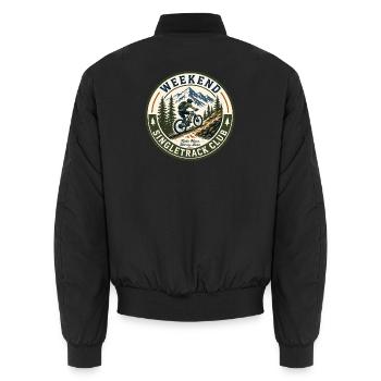 MTB-BIKE Mountainbike Zubehör MTB-Fahrrad - Unisex Bomberjacke - Schwarz - Hinten - AI Model Male 185 light (185cm)