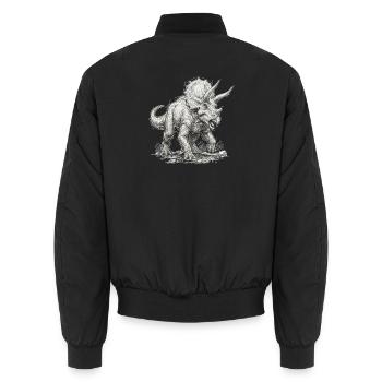 Triceratops Motiv Dinosaurier Urzeit Saurier - Unisex Bomberjacke - Schwarz - Hinten - AI Model Male 185 light (185cm)