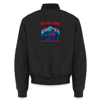 Kutna Hora Sedlec Ossuary Bone Church Macabre - Unisex Bomberjacke - Schwarz - Hinten - AI Model Male 185 light (185cm)