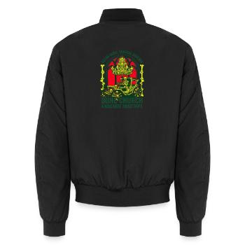 Kutna Hora Bone Church Macabre Roadtrips - Unisex Bomberjacke - Schwarz - Hinten - AI Model Male 185 light (185cm)