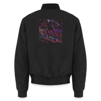 Skateboarder Vaporwave - Unisex Bomberjacke - Schwarz - Hinten - AI Model Male 185 light (185cm)