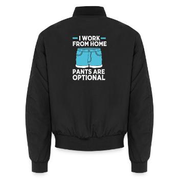 Remote Homeoffice - Unisex Bomberjacke - Schwarz - Hinten - AI Model Male 185 light (185cm)