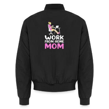 Remote Homeoffice - Unisex Bomberjacke - Schwarz - Hinten - AI Model Male 185 light (185cm)