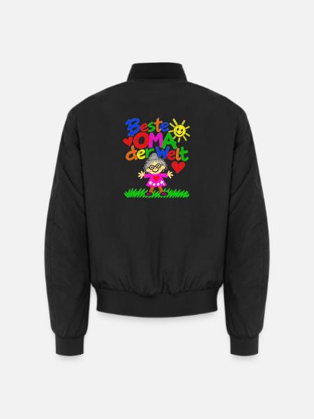 Beste Oma der Welt gemaltes Geschenk vom Enkelkind - Unisex Bomberjacke - Schwarz