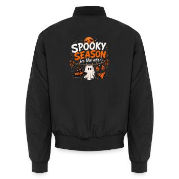 Unheimliche Jahreszeit in der Luft Halloween - Unisex Bomberjacke - Schwarz - Hinten - AI Model Male 185 light (185cm)