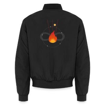 Der brennende Kern - für ein starkes Training - Unisex Bomberjacke - Schwarz - Hinten - AI Model Male 185 light (185cm)