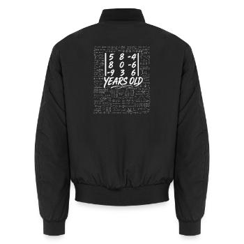 42. Jahr. Determinant: Matrix Mathematik-Nerd Witzig - Unisex Bomberjacke - Schwarz - Hinten - AI Model Male 185 light (185cm)