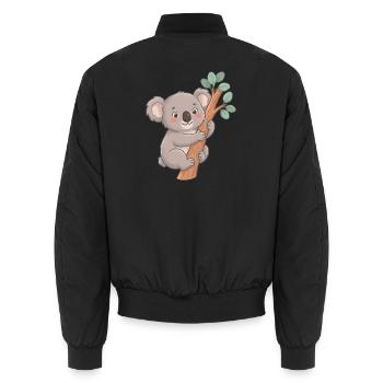 Kleiner Koala am Baum - Unisex Bomberjacke - Schwarz - Hinten - AI Model Male 185 light (185cm)
