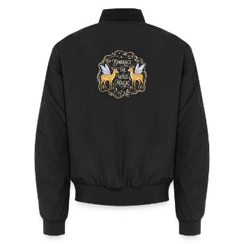 Magisches Reh mit Flügeln - Unisex Bomberjacke - Schwarz - Hinten - AI Model Male 185 light (185cm)