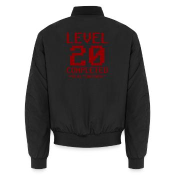20. Geburtstag Geschenk Pixel - Unisex Bomberjacke - Schwarz - Hinten - AI Model Male 185 light (185cm)